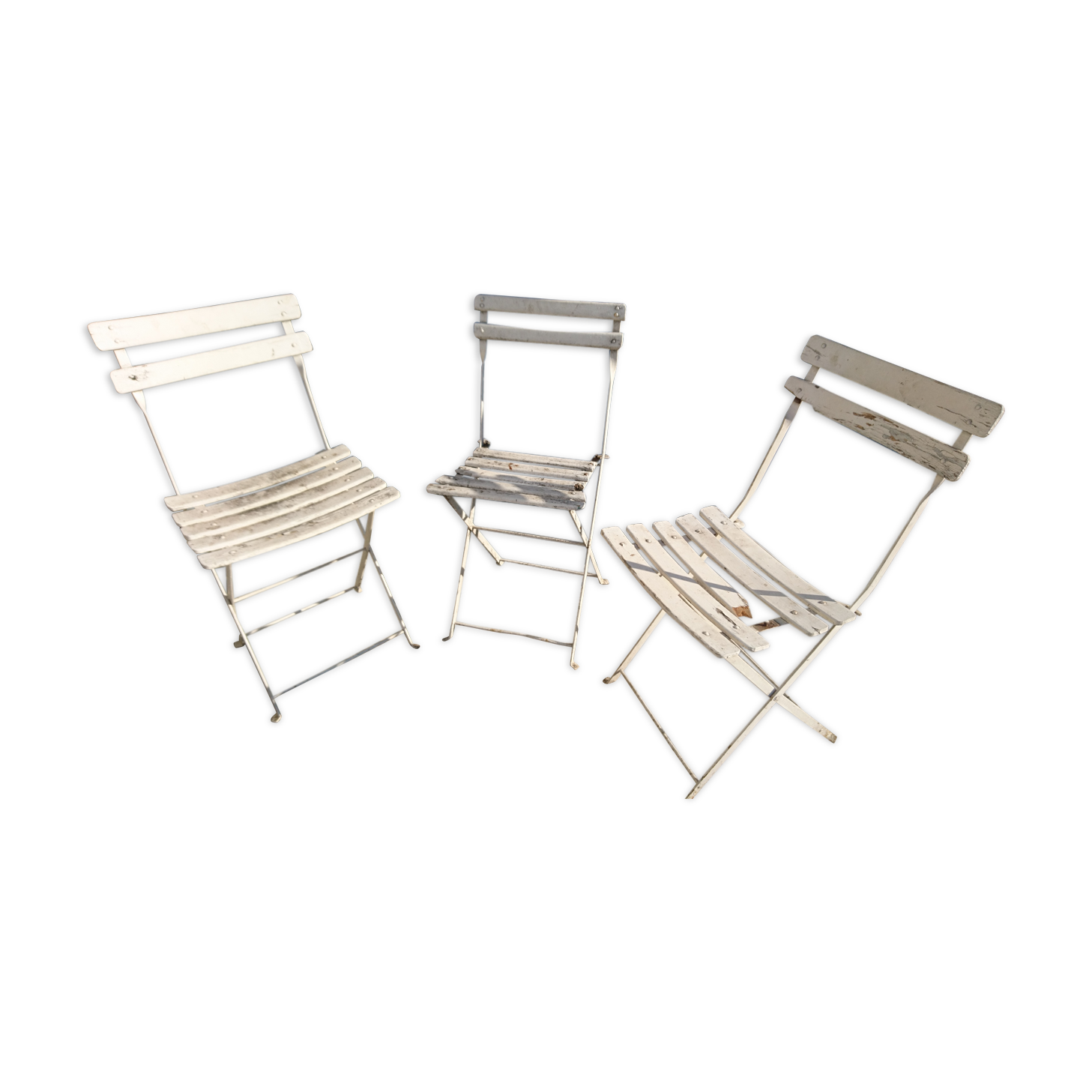 Set of 3 folding garden chairs