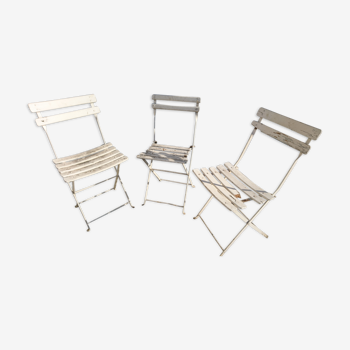 Set of 3 folding garden chairs