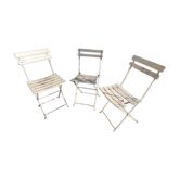Set of 3 folding garden chairs