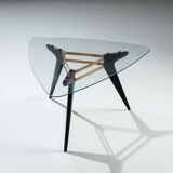 Triangular coffee table in the manner of Alfred Hendrickx
