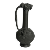 Art Nouveau, a single flower vase jug in pewter signed Petiz around 1900.