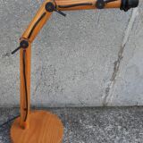 Articulated wooden lamp