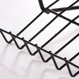 Vintage magazine rack made of metal and wood, 1960s