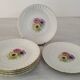 Assiettes Plates Porcelaine Vitriam Décor Fleurs d'Anémones Vintage