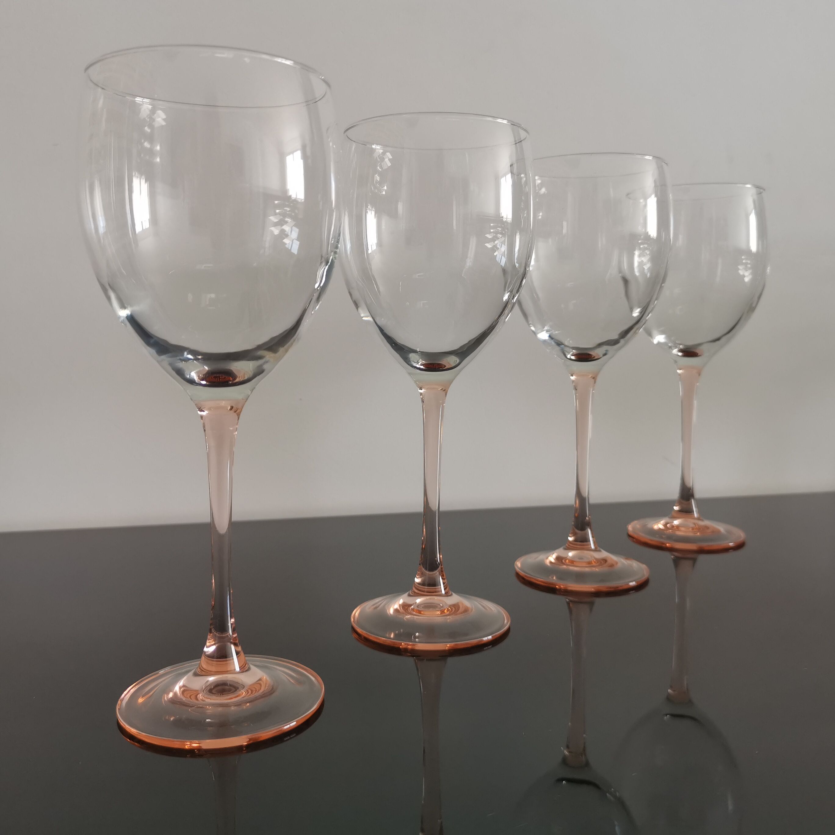 Water glasses/wine Luminarc pink feet