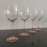 4 verres à eau Luminarc pieds rose