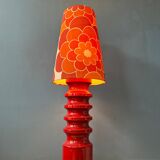 Red ceramic table lamp