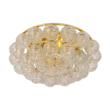 Spectacular Sputnik Flush Mount Glass Snow Balls by Doria, Germany, 1970s