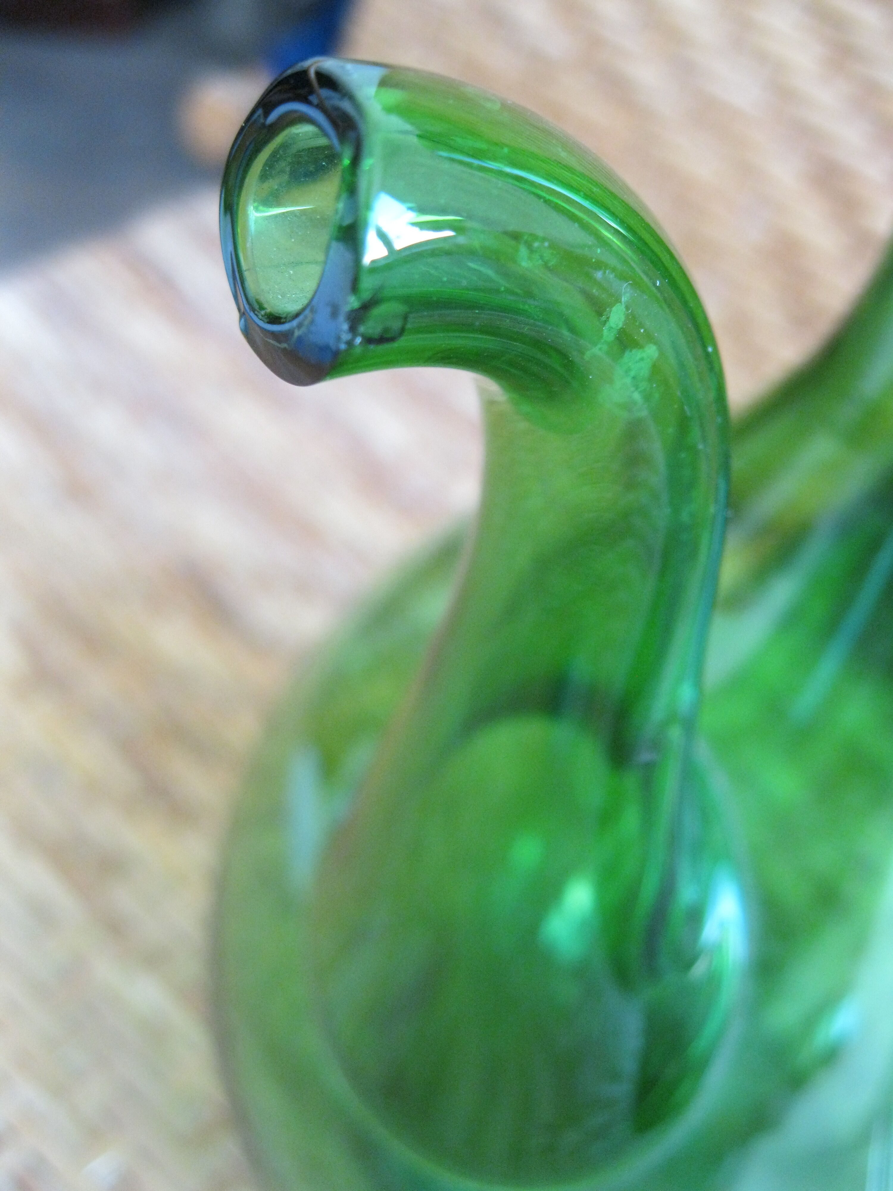 Blown glass carafe with spout