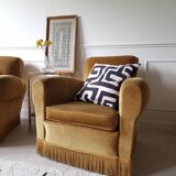 Pair of velvet armchairs