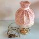 Brass bedside lamp and pink/vintage lampshade 60s-70s