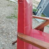 Paire de fauteuils anciens vintage  pieds compas