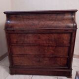 Commode coiffeuse dite chemin de fer en ronce de noyer