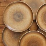 6 flat plates in vintage Longchamp stoneware