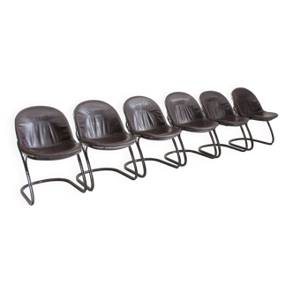 6 chaises de salle à manger vintage Pascale par Gastone Rinaldi pour Thema Italie 1970