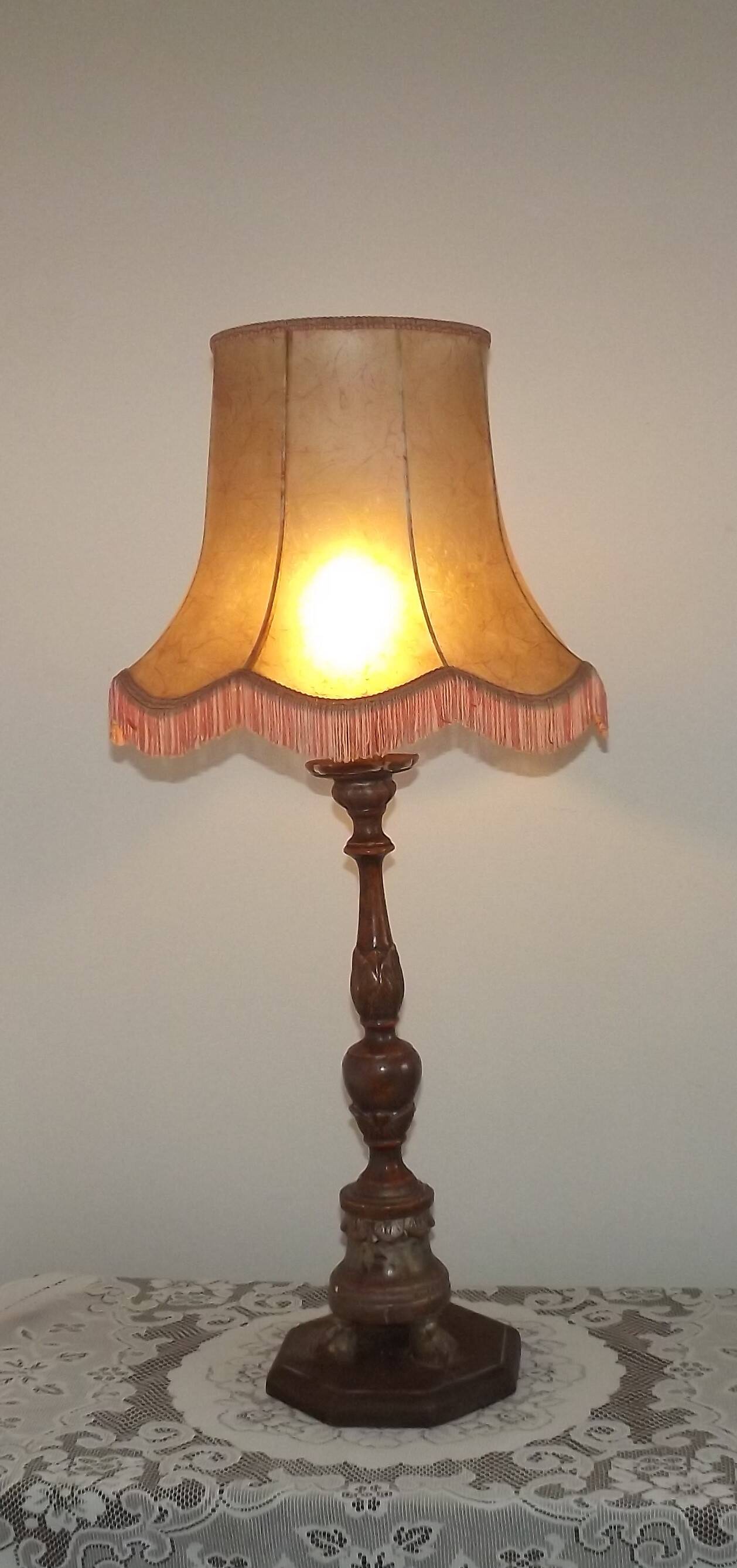 Antique 18th Century Church Altar Candlestick Converted to Table Lamp