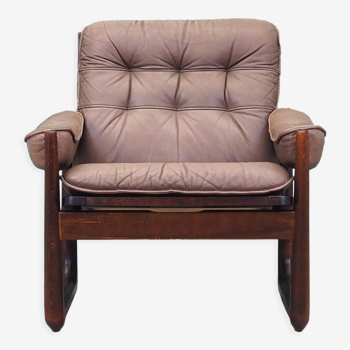 Fauteuil en cuir, design danois, années 1960, fabriqué par Genega Møbler