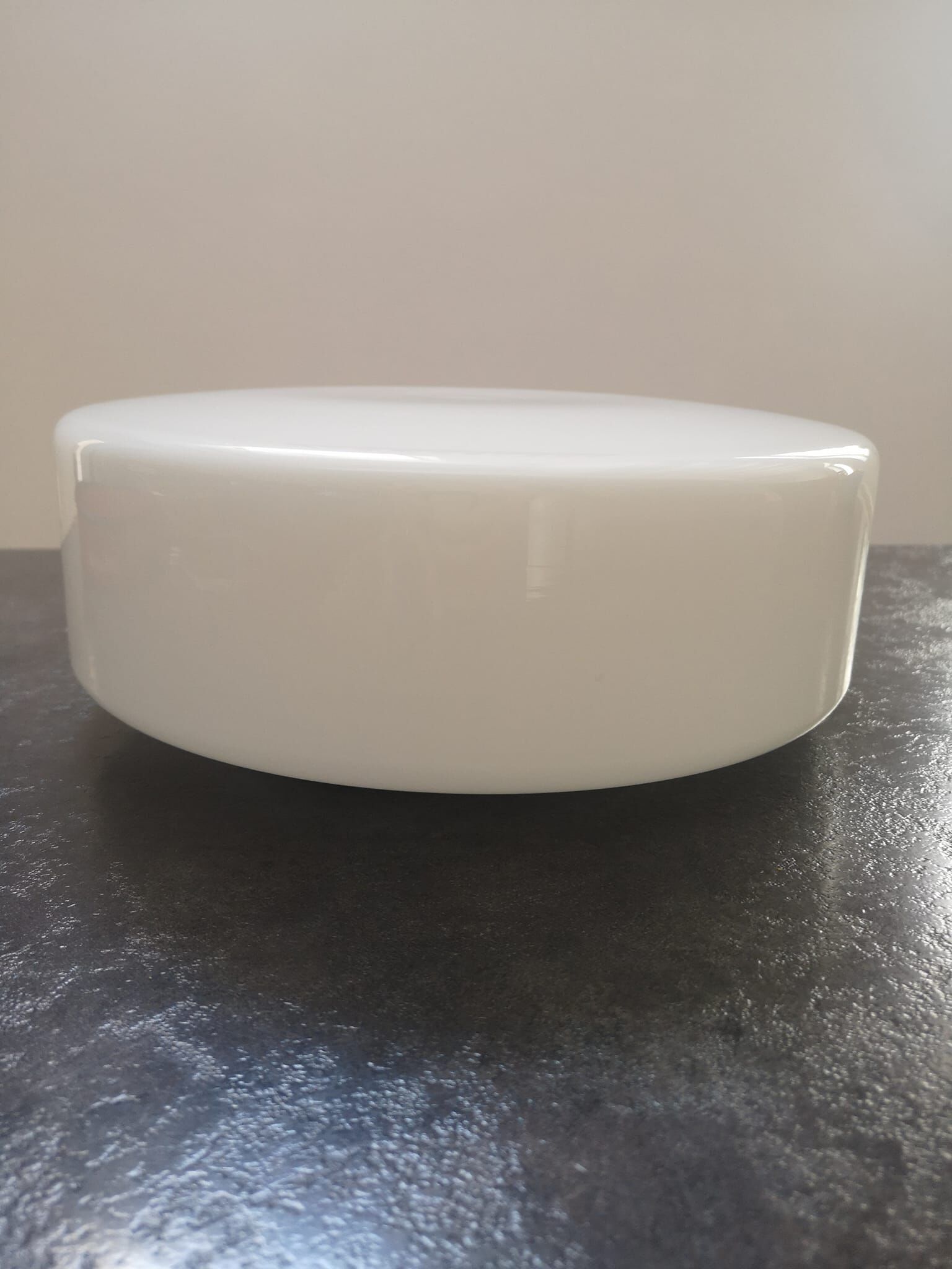 Ceiling lamp old round globe opaline white industrial Art Deco ø 27.5 cm