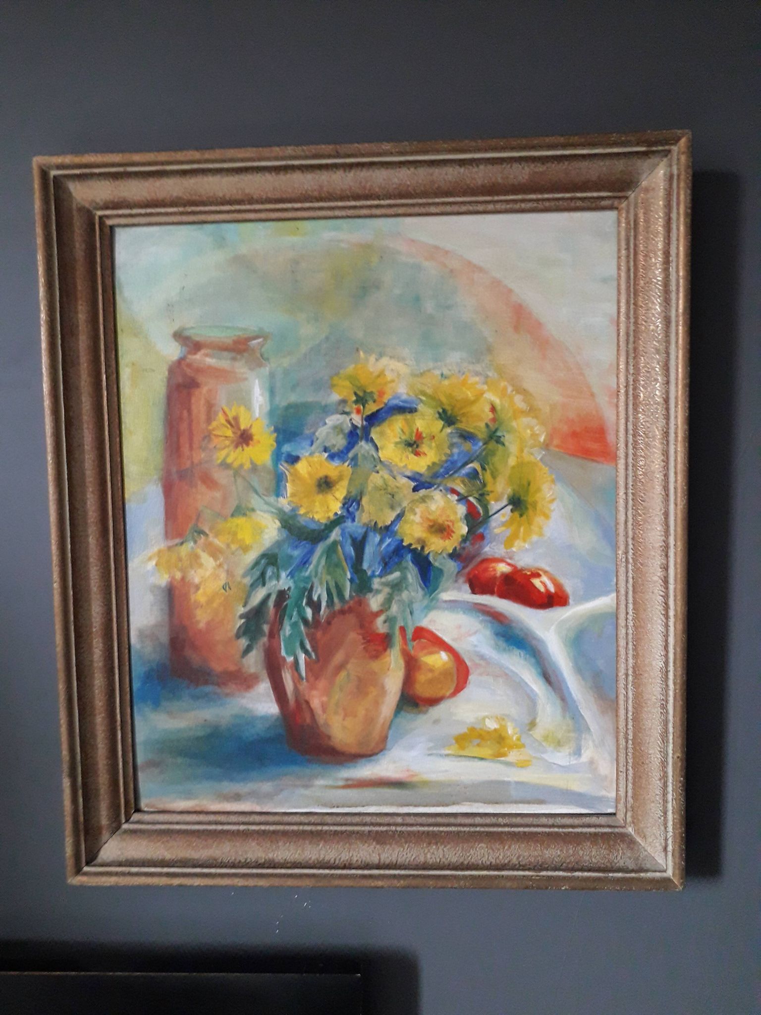 Tableau ancien représentant un bouquet de fleurs