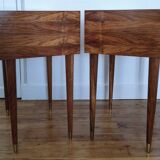 Paire chevets bois placage remarquable années 60