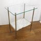 Small Regency-style side table, gold, glass & marble, 1970s.