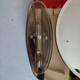Smoked glass bathroom mirror, Italian design, 1980s