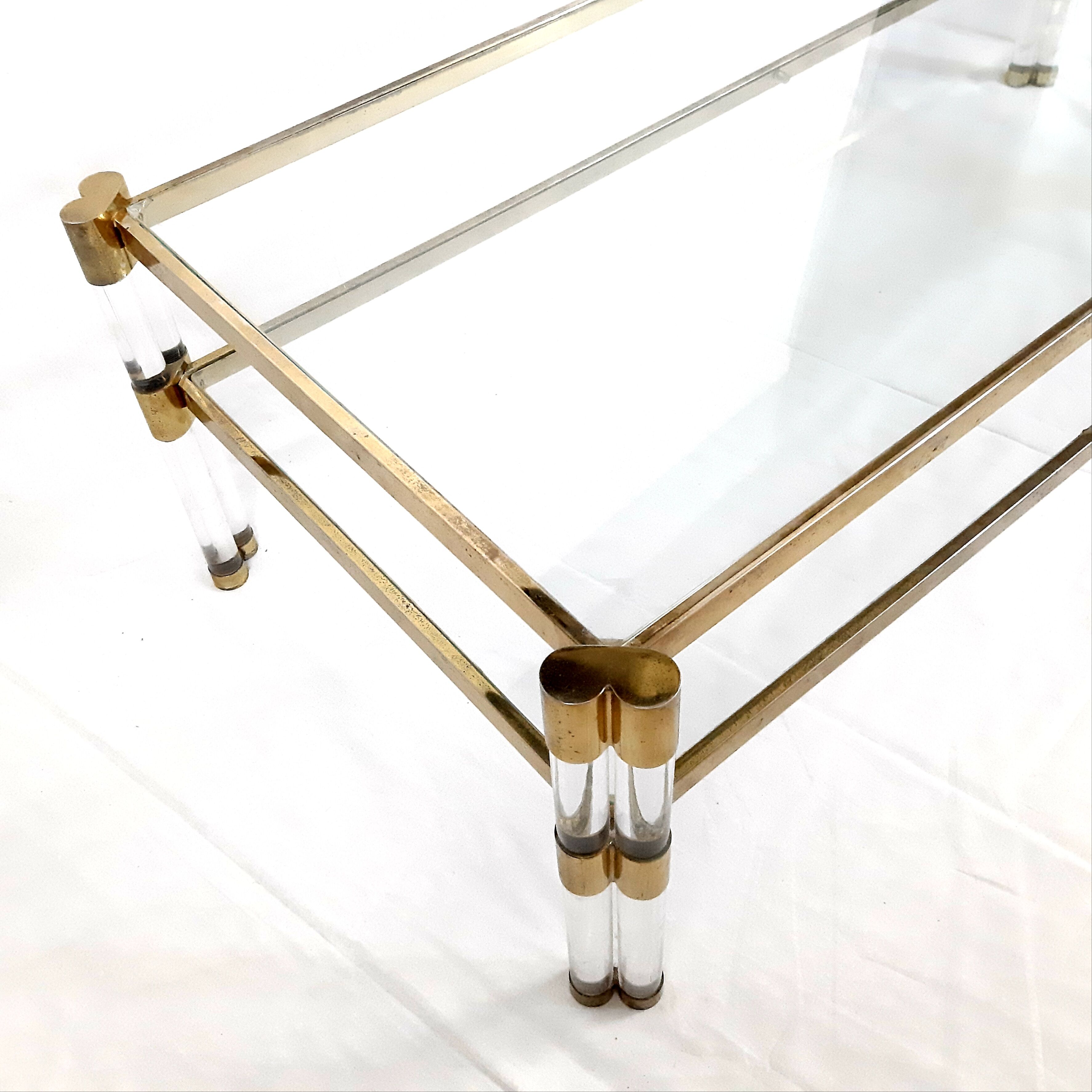 Italian coffee table in lucite Hollywood Regency style