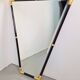 Modern Black Lacquer Metal Triangle Mirror, 1970s