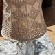 Table lamp - glass foot and hook lampshade 70s