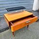 Vintage 1950s varnished glass shelf bedside table.