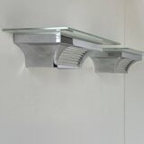 Pair of modernist Henri Petitot wall lights, chrome-plated brass, France, 1930