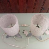 Set of 2 Perspex and Plexiglass lamps from the 1950s.