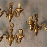 Set of 3 bronze wall lights