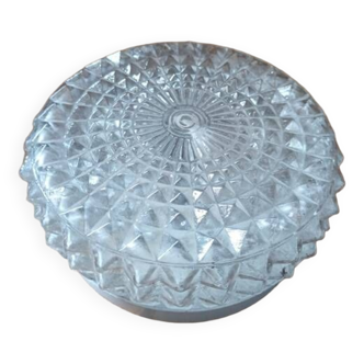 Plafonnier applique  original en verre moulé pointe diamant