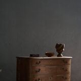 Antique Danish pine commode with ball feet, late 19th century.
