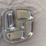 Compartment dish, vintage stainless steel servant