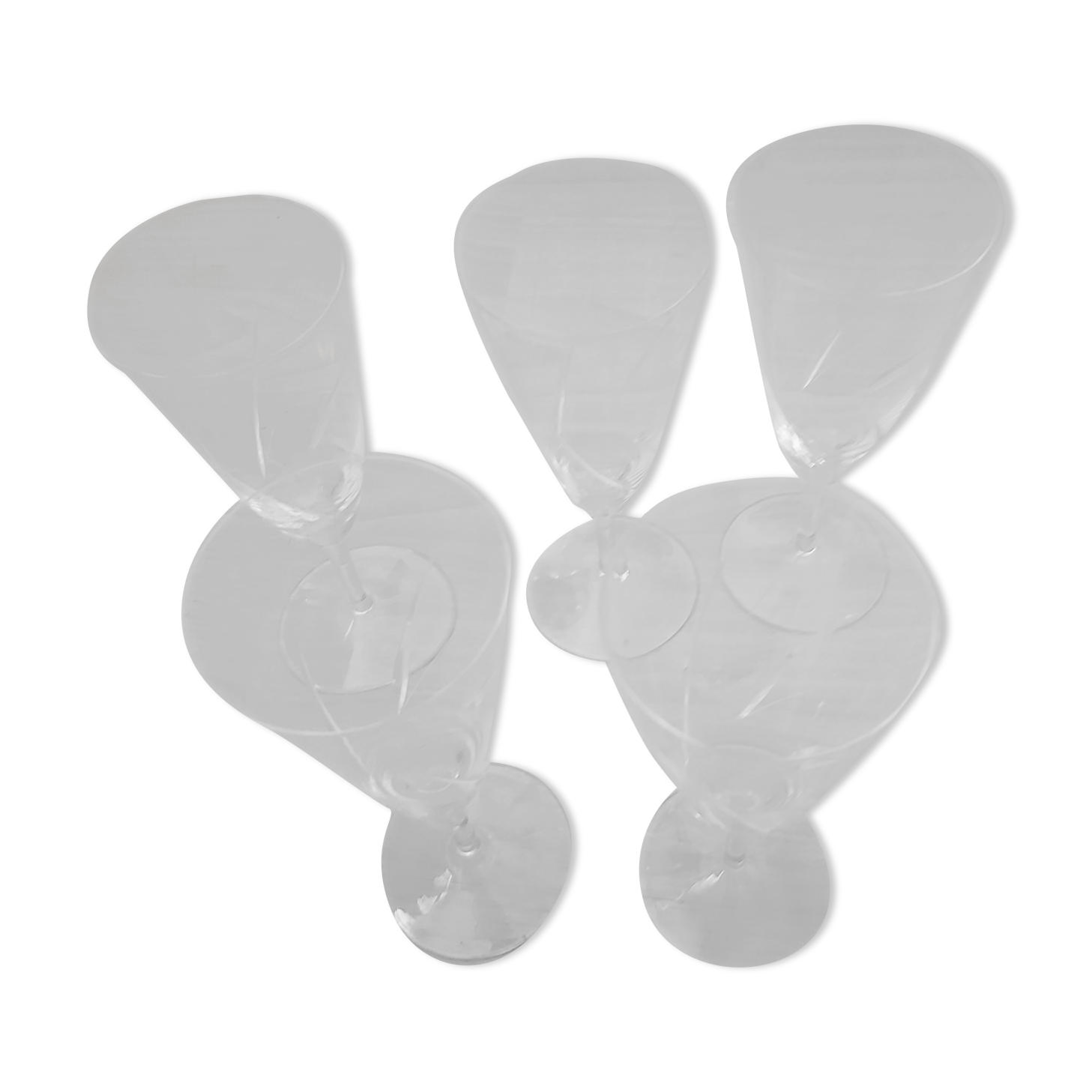 Set of 5 crystal flutes