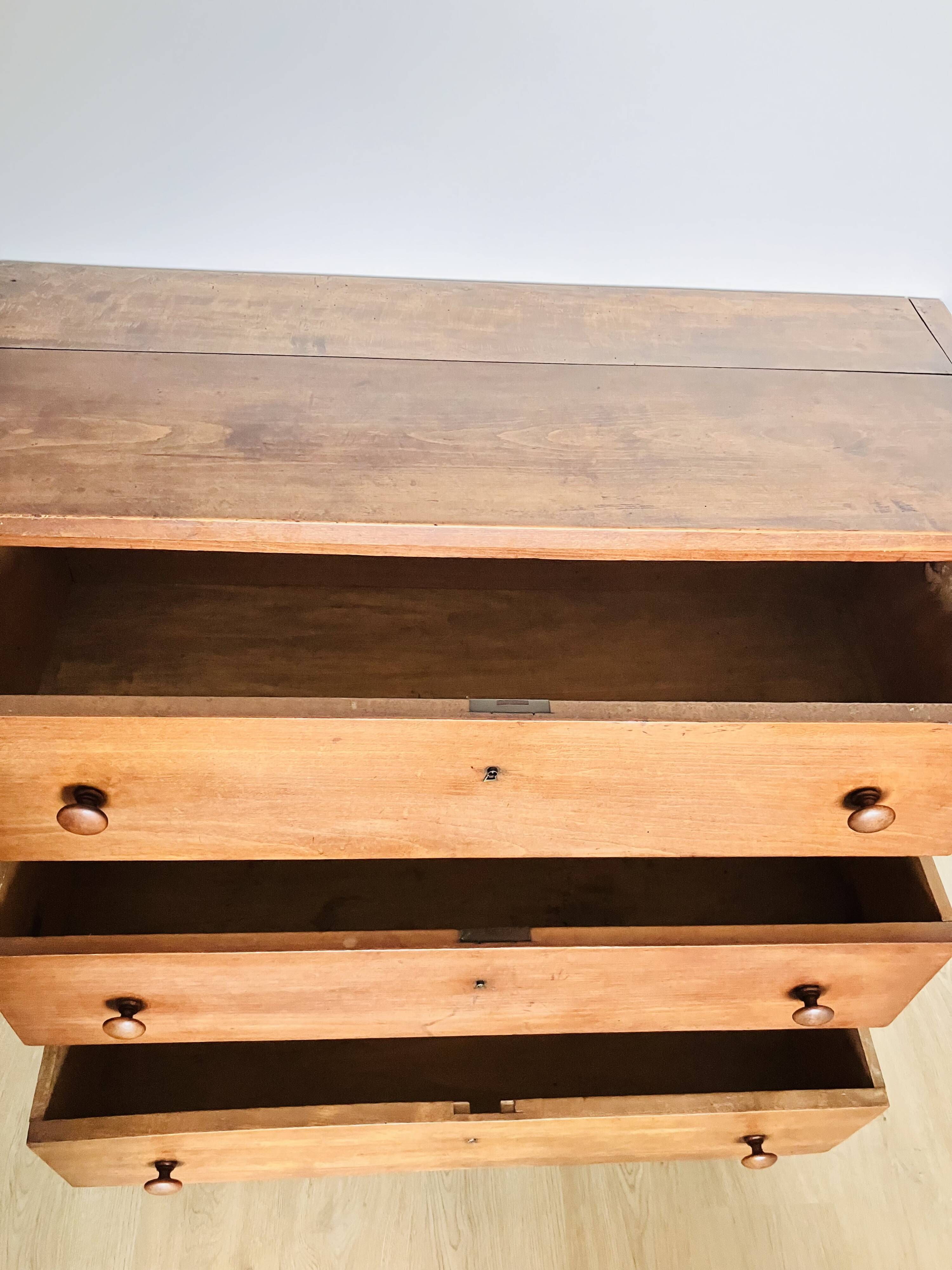 Antique solid wood chest of drawers