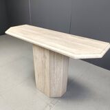 Vintage Travertine Console Table, 1970s