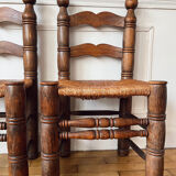 Pair of rustic chairs in the style of Charles Dudouyt.