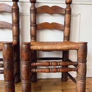 Pair of rustic chairs in the style of Charles Dudouyt.