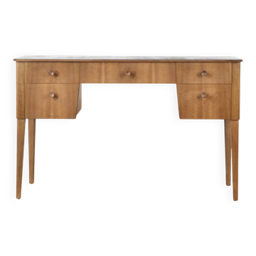 Midcentury Gordon Russell Walnut And Beech Desk / Console Table. Vintage Mo