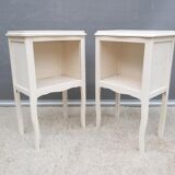 Pair of white vintage bedside tables