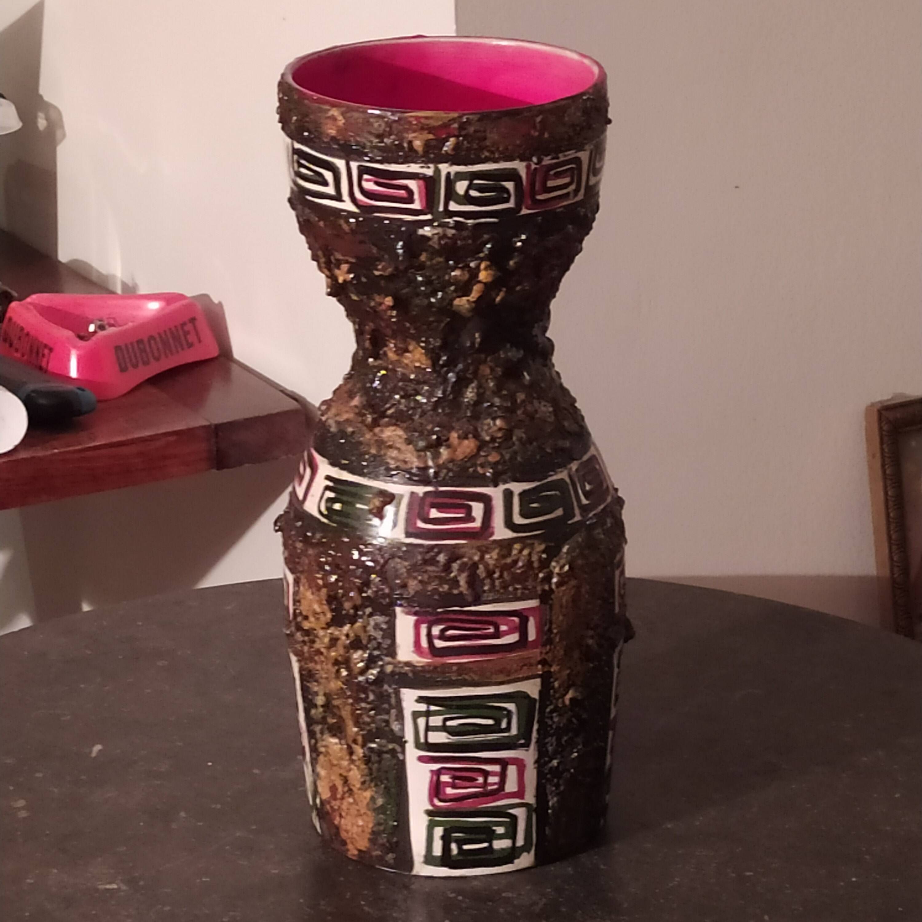 Vintage lava and ceramic vase from the 50s/60s