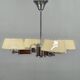 Art Deco Chandelier in Chrome, Wood and Glass, Czechoslovakia