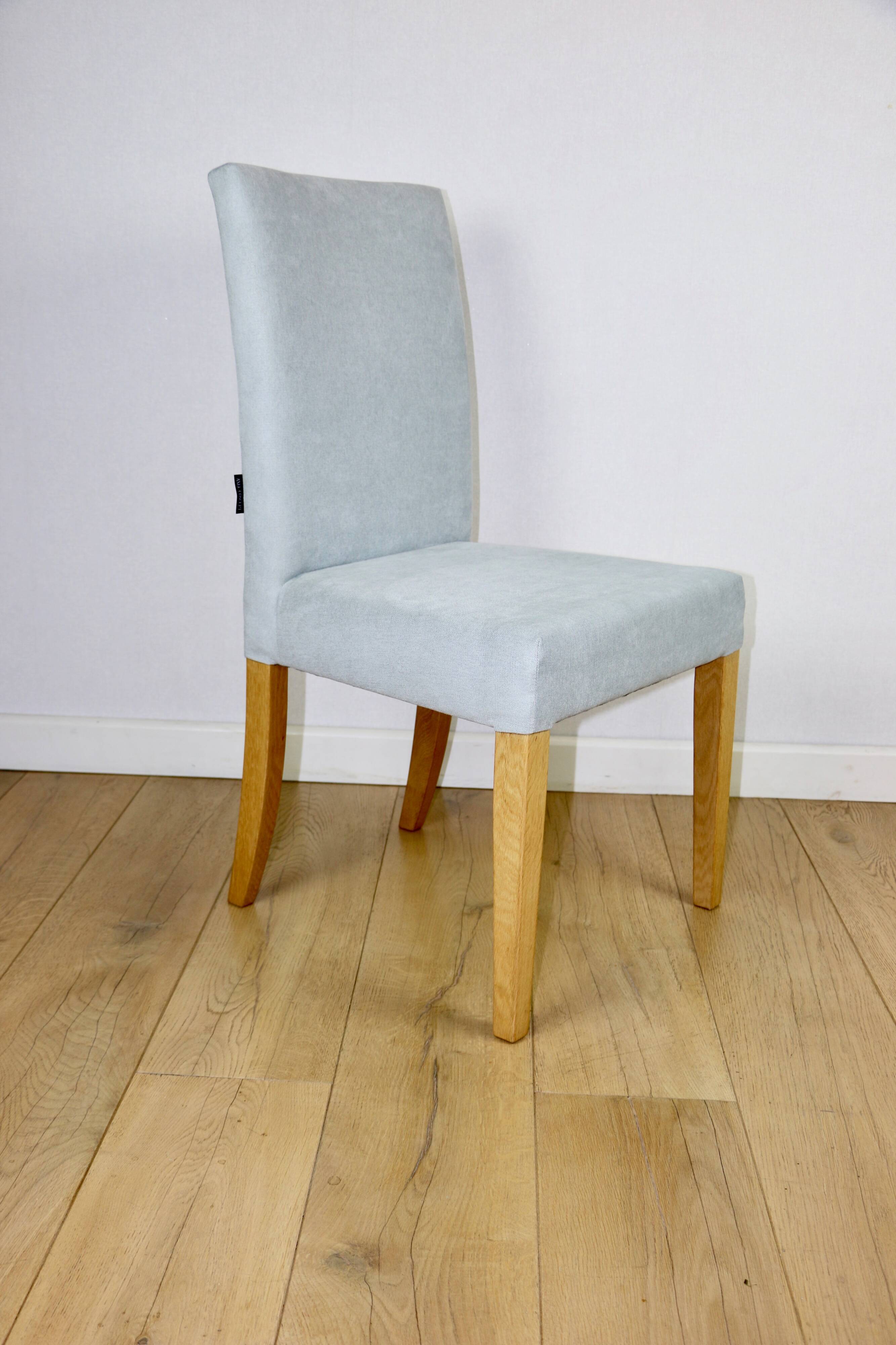 Oak chairs Ikea after renovation vintage blue-celadon-grey - 2 pieces - set