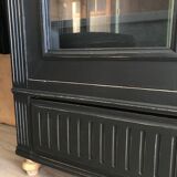 Black and wood showcase