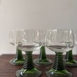 Vintage maximalist twisted green stemmed wine glass roemer