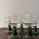Vintage maximalist twisted green stemmed wine glass roemer