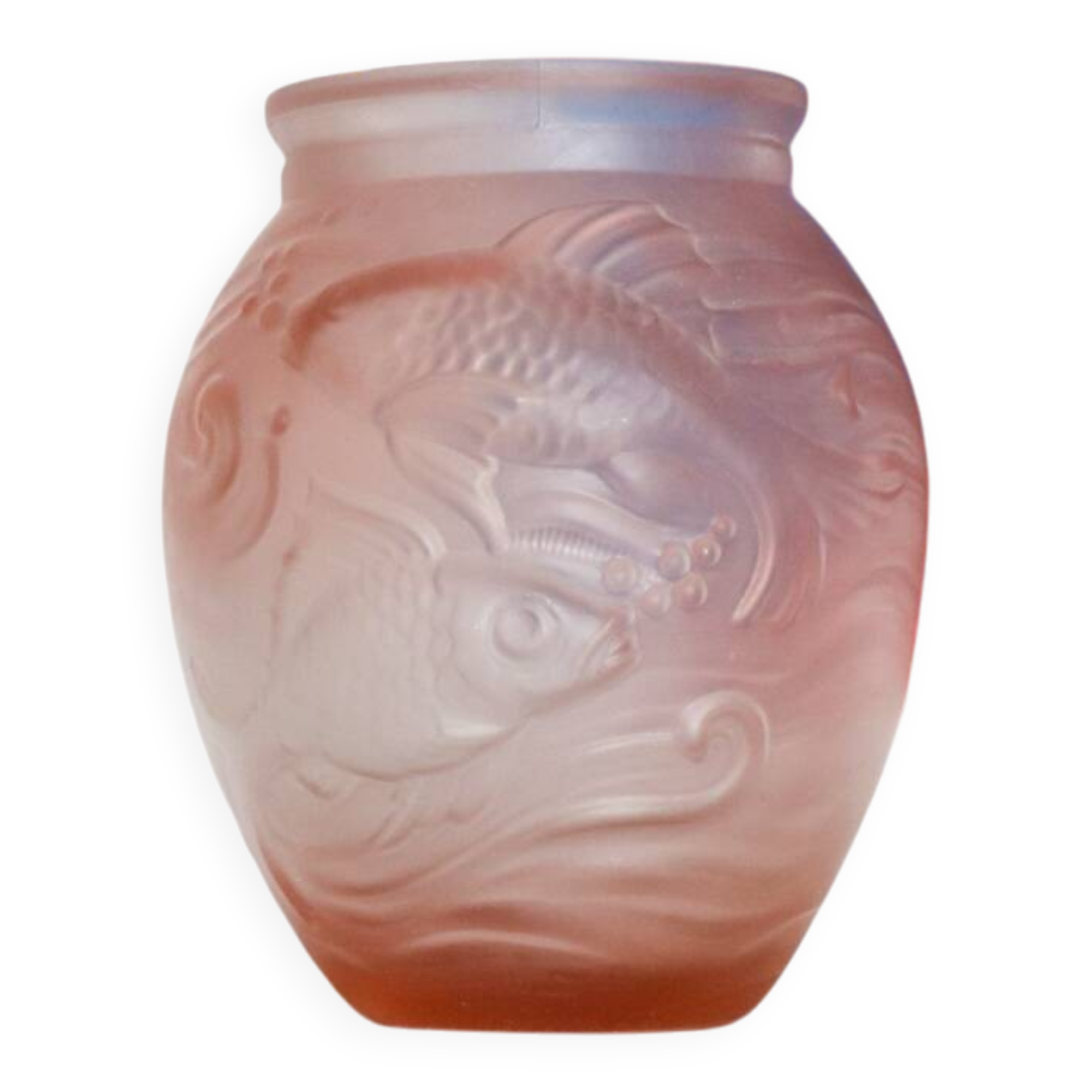 Art Deco vase by Souchon Neuvesel with a fish design.